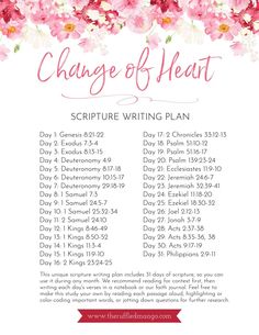 the change of heart script with pink flowers and red ribbon around it on a white background