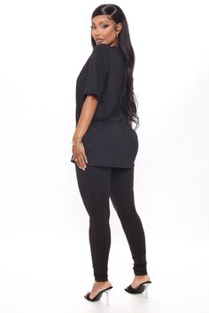 Available In Black. Legging Set Short Sleeve Oversized T-Shirt Leggings Stretch 90% Polyester, 10% Spandex Imported | Weekend Vibes Legging Set in Black size XS by Fashion Nova White Dresses For Women, Review Fashion, Loungewear Women, Swimsuit Shops, Weekend Vibes, Womens Loungewear, Oversized T Shirt, Shop Maxi Dresses, Rompers Women