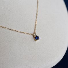 Formal Sapphire Diamond Necklace With Brilliant Cut, Sapphire Diamond Necklace Fine Jewelry, Formal Sapphire Diamond Necklace, Sapphire Diamond Necklace For Formal Occasions, Formal Sapphire Diamond Necklace In Fine Jewelry Style, Sapphire Diamond Necklace In Round Shape, Sapphire Round Diamond Necklace In Fine Jewelry Style, Yellow Gold Diamond Solitaire Necklace With Birthstone, Elegant Birthstone Necklace With Diamond Accents