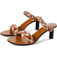 Rag & Bone Infinity Burnt Orange Multi Mid Heeled Sandals - New In Box Slip Into The Chic And Comfortable Rag & Bone Infinity Mid Heel And Jazz Up The Evening. Leather Upper. Leather Lining And Insole. Slip-On Closure. Round Toe Silhouette. Braided Design On The Straps. Mid-Heel Construction. Heel Height: 2 34 In Leather Sandals Boho, White Slides Sandals, Chic Sandals, Kitten Heel Sandals, Wrap Sandals, Brown Leather Sandals, Leather Espadrilles, Leather Slide Sandals, T Strap Sandals