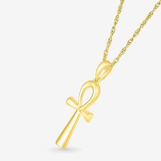 Jewelry Closure: Spring Ring ClaspLink Construction: SolidShape: CrossMetal Color: YellowChain Length: 18 InchChain Width: .6 MillimetersPendant Length: 24mmPendant Width: 9.5mmMetal: 10k GoldChain Construction: RopeCare: Wipe CleanNecklace Type: Pendant NecklacesCountry of Origin: Imported 14k Gold Symbolic Jewelry With Adjustable Chain, Symbolic 14k Gold Jewelry With Adjustable Chain, Symbolic Yellow Gold Cross Jewelry, Spiritual Yellow Gold Jewelry With Lobster Clasp, Elegant Cross Jewelry With Lobster Clasp, 14k Gold Ankh Spiritual Jewelry, Gold Ankh Jewelry For Anniversary, Elegant 14k Gold Ankh Jewelry, Elegant Ankh-shaped Gold Jewelry