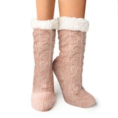 These slipper socks are BEYOND soft—you have to feel it to believe it. Made with buttery soft chenille and lined with plush vegan sherpa, these booties are way warmer than socks and much comfier than slippers.Buttery soft chenille slipper socks.Cable knit shell with plush vegan sherpa lining.Non-slip grips along soles.4 colors: gray, black, ivory, blush. One size fits most womens feet. Pair these slipper socks with a coordinating Britt’s Knits® Beyond Soft Hooded Scarf for extra coziness. Stylish Socks, Soft Slippers, Hooded Scarf, Great Gifts For Mom, Sock Shop, Slipper Socks, Boot Socks, Knee High Sock, Cable Knit