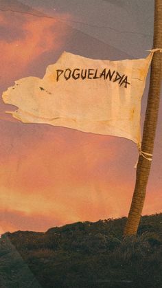 a flag with the word poquelanda written on it