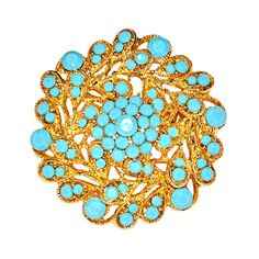 1stdibs Turquoise Gold Gilded Brooch/hair Clip Gold Barrette, Convertible Jewelry, Floral Hair Accessories, Brooches Jewelry, Hair Clip Accessories, Expensive Stones, Turquoise Hair, Gold Hair Clips, Floral Hair Clip