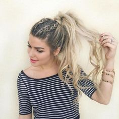 Hair extension is a simple procedure, but it's very important to select the right products and install ponytail extension wrap around properly. The following tips will help to get the best results from your hair extensions Messy Ponytail Hairstyles, Braids Tutorial, Two French Braids, Tan Skin Blonde Hair, Two Braid Hairstyles, High Ponytail Hairstyles, Braid Inspiration, Messy Ponytail, French Braid Hairstyles