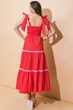 Cotton Maxi Dress With Tie Straps For Brunch, Cotton Midi Dress With Tie Straps, Elegant Cotton Midi Dress For Vacation, Elegant Cotton Maxi Dress With Tie Straps, Elegant Cotton Midi Dress With Tie Straps, Cotton Ruched Midi Dress For Brunch, Skirt With Lace Trim, Poplin Midi Dress, Skirt With Lace