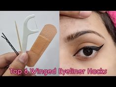 TOP 6 WINGED EYELINER HACKS TO TRY RIGHT NOW!! - YouTube How To Do Cat Eyes Eyeliner, Diy Wing Eyeliner, Diy Cat Eye Stencil Winged Liner, How To Do Eyeliner Wings, How To Put Winged Eyeliner, Diy Winged Eyeliner, How To Draw Winged Eyeliner, How To Winged Eyeliner Easy Step By Step, How To Do Wings Eyeliner For Beginners