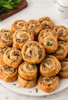 Plate of sausage pinwheels