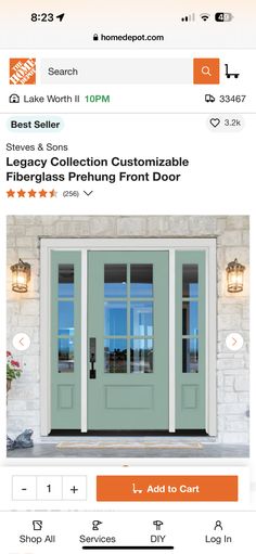 the front door and side glass are on sale