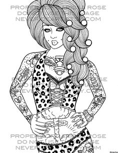 Digital Download Print Your Own Coloring Book Outline Page - Cherry Bomb by Carissa Rose Mindfulness Coloring, Book Magic, Tattoo Coloring Book, Skull Coloring Pages, Book Outline, Coloring Pages Inspirational, Love Coloring Pages, Coloring Pages Free Printable, Adult Coloring Designs