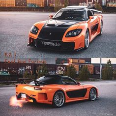 #Mazda RX 7 veilside Fast And Furious Han Rx7, 1997 Mazda Rx7, Veilside Rx7, Tokyo Drift, Orange Car, Super Fast Cars, Tv Cars, Mazda Rx 7, Cool Car Drawings