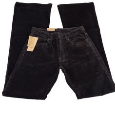 Ralph Lauren Denim & Supply Women’s Slim 29 x 34 Corduroy Pants Black Flare Mid-Rise NWT Size: 29 x 34  Slim Fit 5 Pocket / Zip Closure / Flared Color: Black Condition: New with Tag. Edges have a distressed look. Please review product images and description for details about the condition & measurements.  NOTE: ITEM HAS A SLIM FIT PLEASE CHECK MEASUREMENTS Approximate Measurements (Measurements approx., flat & seam to seam): WAIST (flat): 14-1/2" INSEAM: 34" FRONT RISE: 9" HIP: 18" THIGH: 9" KNE Corduroy Pants Black, Black Corduroy Pants, Flat Seam, Ralph Lauren Women, Ralph Lauren Denim, Black Flare, Denim And Supply, Pair Of Pants, Corduroy Pants