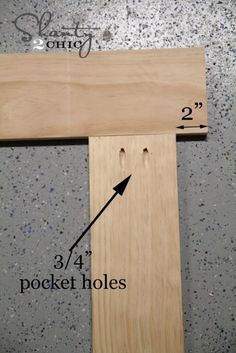 how to make a pocket hole in wood with pictures and measurements on the bottom side