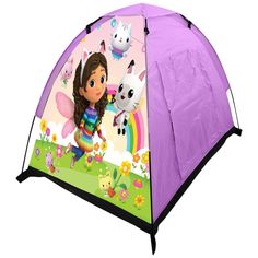 a child's play tent with dora the cat and other cartoon characters on it