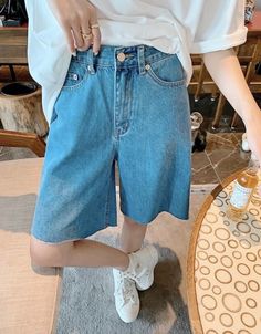 High Waist Denim Pants With Built-in Shorts, Denim Pants With Built-in Shorts, Relaxed Fit Wide Leg Jeans With Built-in Shorts, Wide Leg Shorts With Built-in Shorts, Solid Color Straight Leg Shorts With Pockets, Solid Straight Leg Shorts With Pockets, Casual Denim Pants With Short Legs, High Waist Bermuda Shorts With Pockets, Casual Short-leg Denim Pants