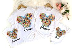 Disney Family Vacation 2022 Tshirt Family Matching Multicolor Graphic T-shirt, White Fun T-shirt With Heat Transfer Vinyl, Fun White T-shirt With Heat Transfer Vinyl, Family Matching White Tops With Sublimation Print, Disney Family Trip, 50th Anniversary Shirt, Disney Character Shirts, All Disney Characters, Disney Family Vacation Shirts