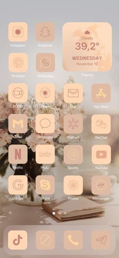 an iphone screen showing the icons for different things to see on it, including flowers and other