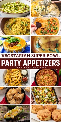 Looking for what to include in your Game Day menu that will fit your diet? These Vegetarian Super Bowl Party Appetizers are perfect for your Super Bowl party food ideas! From dips and salads to main dishes, there are plenty of options—many of which are vegan and gluten-free! Vegetarian Super Bowl Snacks, Gluten Free Super Bowl Food, Vegetarian Super Bowl, Gluten Free Super Bowl, Superbowl Party Appetizers, Super Bowl Game