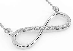 Diamond Silver Infinity Necklace Silver Infinity Necklace, Infinity Necklace Silver, Infinity Necklace, Gold Alloys, Gift For Couples, Infinity Symbol, Endless Love, The Infinity, Rose Gold Jewelry