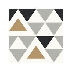 an abstract geometric design with black, brown and white triangles on the bottom right corner