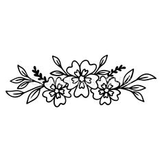 black and white flowers on a white background