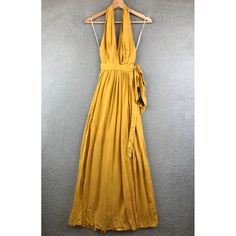 New Lulus Heavenly Hues Marigold Yellow Maxi Dress Size Xs Condition ~The Dress Is New With Tag Attached. From Nonsmoking Environment. No Stains, Snags, Pilling, Odors, Or Excessive Signs Of Wear Unless Specifically Noted. Please See The Photo For Measurements. Shipping: Fast Shipping. All Items Will Be Shipped Within 1 Business Day Of Payment (Which Excludes Weekend And Holidays). Gold Maxi Dress For Formal Summer Occasions, Chic Gold Maxi Dress For Date Night, Spring Gold Floor-length Maxi Dress, Gold Halter Neck Dress For Date Night, Spring Formal Gold Maxi Dress, Gold Halter Neck Maxi Dress For Summer, Chic Mustard Maxi Dress For Party, Gold Maxi Dress For Spring, Elegant Gold Maxi Dress For Brunch