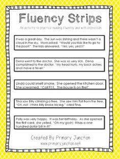 the flueny strips worksheet for students to learn how to use fluen