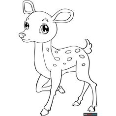 Free Baby Deer Coloring Page for Kids Deer Drawing Easy, Deer Coloring Pages, Cartoon Reindeer, Deer Drawing, Free Printable Coloring Sheets, Skull Coloring Pages, Deer Pictures, Drawing Guides