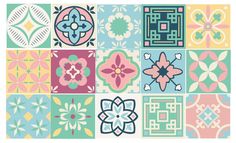 an assortment of colorful tile designs