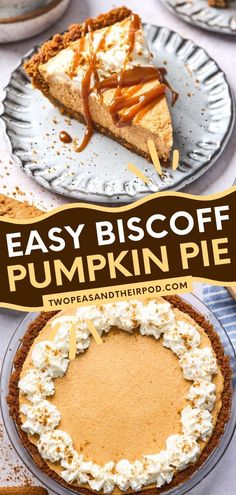 This Biscoff Pumpkin Pie is made with Biscoff cookie butter and a Biscoff cookie crust with a creamy filling! Everyone will love this pumpkin recipe! Make it as a Thanksgiving dessert or Fall food idea. Save this pin! Pumpkin Pie With Biscoff Crust, Cookie Butter Pumpkin Pie, Biscoff Pumpkin Cheesecake Bars, Cookie Butter Pumpkin Cheesecake, Biscoff Pumpkin Pie, Cookie Butter Pie Recipes, Biscoff Pie Crust, Unique Pumpkin Pie Recipes, Pumpkin Thanksgiving Desserts