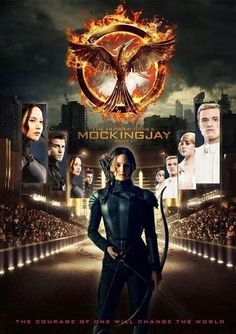 the poster for the movie mocking jay is shown in front of an arena full of people