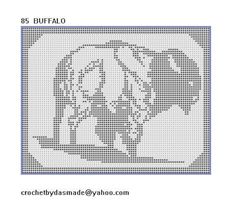 a cross stitch pattern with an elephant on it's face and the words buffalo