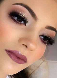 Wedding Makeup Sparkle, Gold Glam Makeup Looks, Glam Wedding Makeup Brown Eyes, Smokey Eye Wedding Makeup, Bride Eye Makeup, Stunning Makeup Looks, Soft Bridal Makeup, Gorgeous Wedding Makeup, Eye Makeup Images