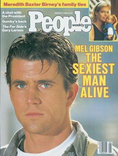 the cover of people magazine features mel gibson as sexist man alive, and an image of his mother