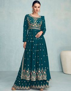 "Step into style with the Sherpa Blue Palazzo Style Suit! 💙✨ This semi-stitched Salwar Kameez is a stunning blend of comfort and elegance, perfect for any occasion. 🌟 Don't miss out on this fashionable ensemble from Arabic Attire! 😊✨ #ArabicAttire #PalazzoStyleSuit #SemiStitchedSalwarKameez #FashionableLooks #StylishOutfit #ComfortableElegance" Georgette Palazzo, Kids Kaftan, Casual Abaya, Modest Evening Dress, Palazzo Style, Palazzo Suit, Georgette Tops, Pakistani Salwar Kameez, Women's Robe