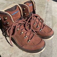 Worn Once Lowa Renegade Gtx Mid Hiking Boot In Size 7. They Were Just Uncomfortable On My Ankle But Otherwise The Foot Bed Is One Of The Most Comfortable Boots I’ve Experienced! I’m Size 6.5 But I Size Up In Most Hiking Boots To Accommodate A Hiking Sock. Boots Are Gore-Tex So Also Waterproof. Mahogany/Chocolate Brown Color With White Sole Lowa Renegade, Chocolate Brown Color, Chocolate Brown Colour, Hiking Socks, Sock Boots, Hiking Boot, Foot Bed, Comfortable Boots, Gore Tex