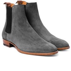 Handmade Men's Fashion Gray Chelsea Boots, Men Gray Chelsea Suede Boot Grey Chelsea Boots Men, Gray Chelsea Boots, Rockstar Chic, Grey Suede Boots, Dressing Sense, Botas Chelsea, Suede Chelsea Boots, Hipster Mens Fashion, Men Suede