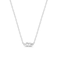 A contemporary choice for an everyday diamond necklace. This white gold necklace features a marquise diamond in an east-west setting. It sparkles with a statement but does so discreetly, perfect for heightening any look, including casual outfits. Everyday Diamond Necklace, White Gold Necklace, White Gold Necklaces, Marquise Diamond, East West, Lab Created Diamonds, Diamond Necklace, Gold Necklace, Lab