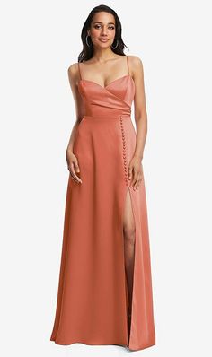 Formal Attire Women, Charmeuse Dress, A Line Maxi Dress, Elegant Bridesmaid Dresses, Maxi Bridesmaid Dresses, Guest Attire, Wrap Maxi Dress, Stunning Gowns, Rose Dress