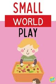 the small world play book is shown with an image of a child in a box