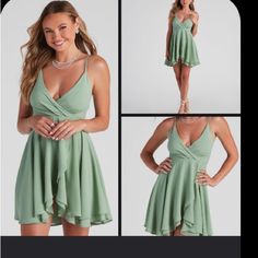 Ize Large Never Worn. Paid $57. In Perfect Condition, Can’t Return It Company No Longer Exits. Have In Both Sage Green And Blue Sage Green And Blue, Sheer Mini Dress, Purple Fits, Black Linen Dress, It Company, Athletic Dress, Dresses Homecoming, Flounced Dress, White Floral Dress