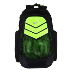 the nike backpack is green and black