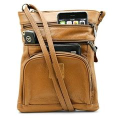 STEELTIME Unisex genuine light brown leather 5 zipper bag With Prayer Size: 11" x 8.5".  Age Group: adult. Cute Bags And Purses, Dark Brown Leather Bag, Soft Leather Crossbody Bag, The Lord's Prayer, Brown Leather Crossbody Bag, Lord's Prayer, Utility Bag, Bags And Purses