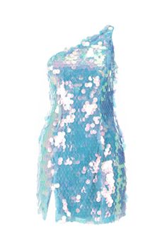 VVSS23-DR1203One shoulder sequin mini dress with a front slitSequin%100 Polyester719 Blue GlassModel is 179cm and is wearing size 36Fits true to size, take your normal sizeLight-weighted, mid-stretchy fabric Blue Sparkly Dress, Epic Clothes, Mermaid Board, Lagoona Blue, Blue Sequin Dress, Queen Outfit, Splash Art, Diy Clothes Design, Fashion Eye Glasses