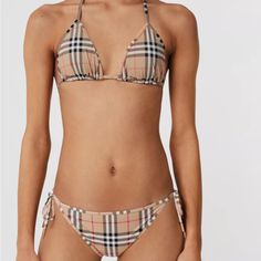 Brand New ! Never Worn! Colour : Archie Be Beige Size: S Burberry Swim, Burberry Vintage, Green Swimsuit, Swimsuit Set, Burberry Women, Bathing Suit, Womens Swim, Bathing Suits, Burberry