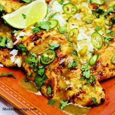 a close up of a plate of food with chicken