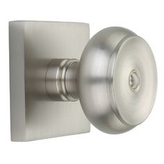 an image of a door knob with a satin finish on the front and side of it