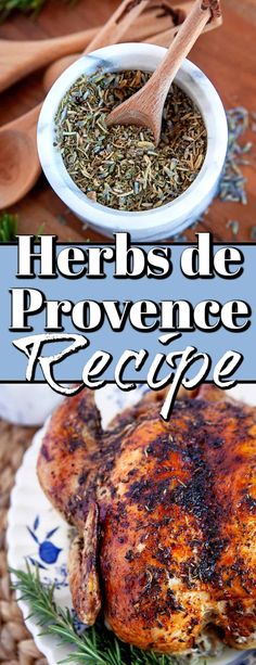 the cover of herbside proven recipe with a plate of chicken and seasoning next to it