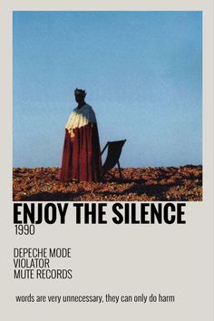 an advertisement for the album enjoy the silentce, which features a man in a red cape