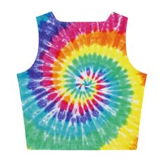 Show off your hippie vibes with this trendy rainbow tie dye crop top. The perfect top for fun music festivals, summer vacations and day trips. GENERAL DESCRIPTION:Soft and stretchy cropped tank top with a comfortable body hugging fit. If you require a tighter fit we recommend sizing down but please check the measurements in the size guide before making your purchase.STYLE GUIDE• Sleeveless crop top• Form fitting but not tight• Soft and stretchy material• Inside whiteMATERIAL• 82% polyester/18% s Hippie Multicolor Tank Top For Festival, Multicolor Hippie Crop Top, Multicolor Sleeveless Hippie Crop Top, Casual Multicolor Crop Top For Music Festival, Multicolor Sleeveless Cotton Crop Top, Trendy Rainbow Sleeveless Top, Multicolor Cropped Hippie Crop Top, Multicolor Cropped Top For Festival, Hippie Multicolor Cropped Top